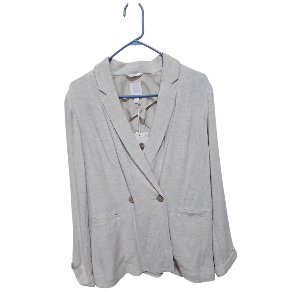 LC Lauren Conrad Double Breasted Lightweight Linen Look Blazer  Sz S NWT